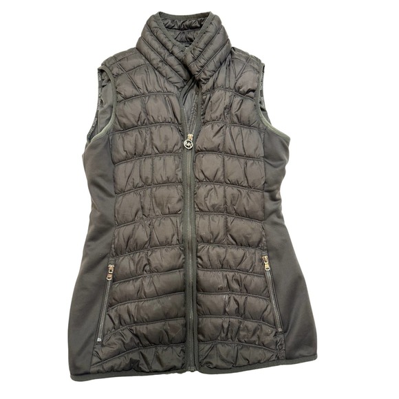 Women's Michael Kors Black Puffer Vest - Picture 1 of 5